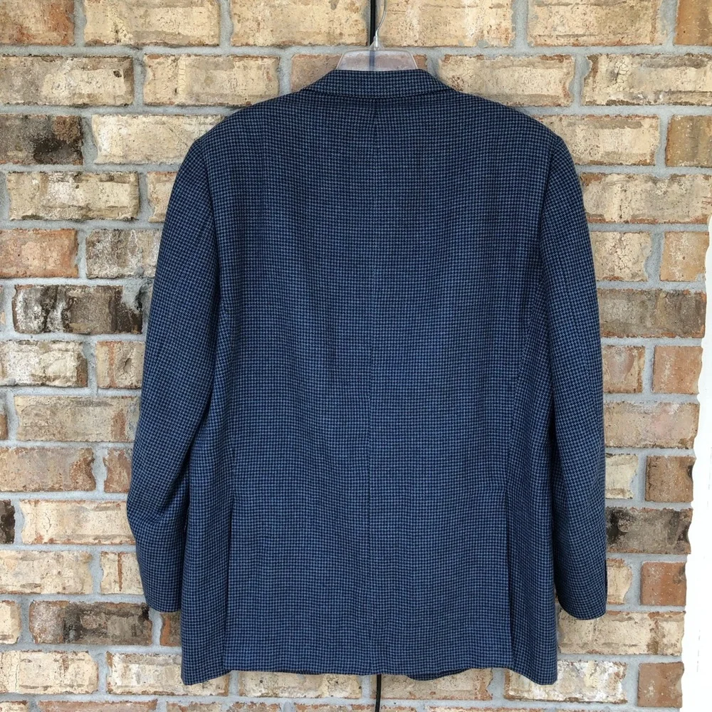 Ermenegildo Zegna Soft Switzerland Tweed Silk Cotton Linen Blend Blue Jacket 52L